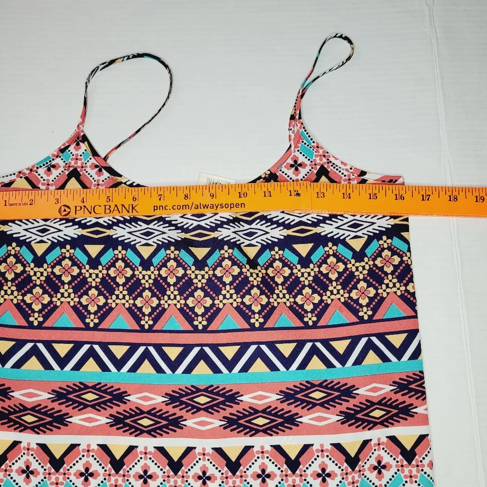 Ambiance Women’s Top Small Boho Printed Crop Coral Flowy Straps Lightweight Easy - Picture 3 of 7